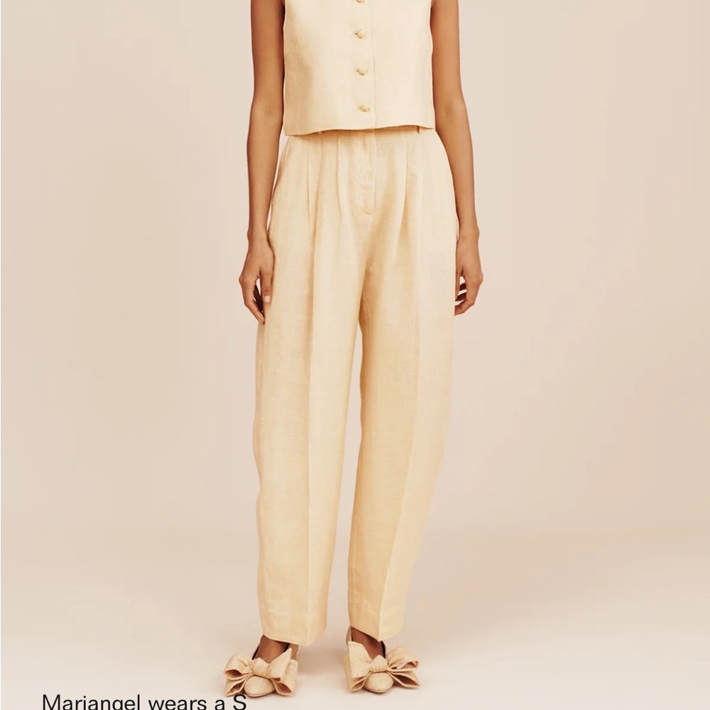 Posse Linen Trousers in butter yellow NWT